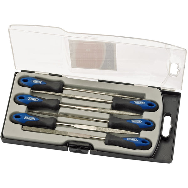 Draper 47817 Soft Grip Diamond Needle File Set, 150mm (6 Piece)
