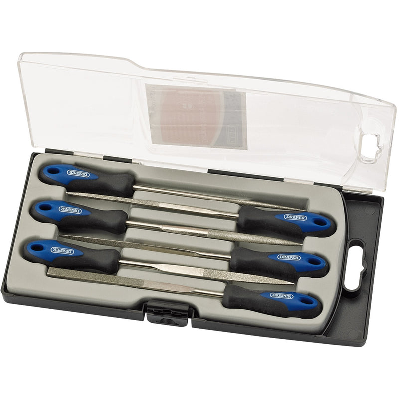 Draper 47817 Soft Grip Diamond Needle File Set, 150mm (6 Piece)