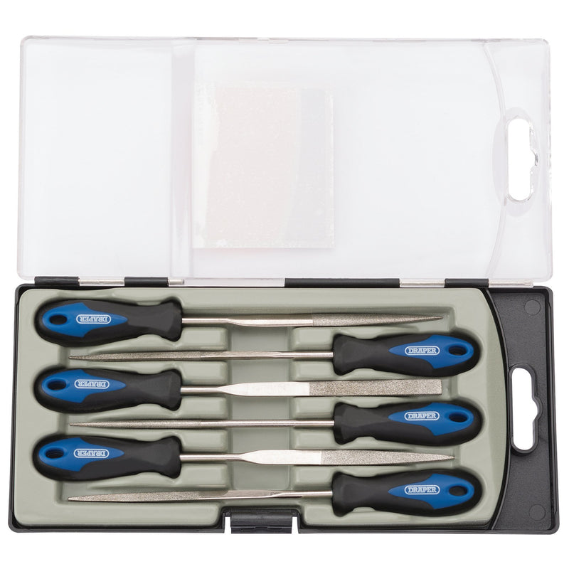 Draper 47817 Soft Grip Diamond Needle File Set, 150mm (6 Piece)