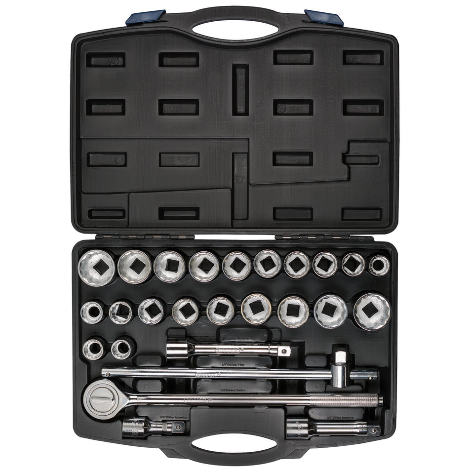 Draper 48329 Combined MM/AF Socket Set, 3/4" Sq. Dr., Black (26 Piece)