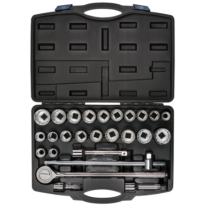 Draper 48329 Combined MM/AF Socket Set, 3/4" Sq. Dr., Black (26 Piece)