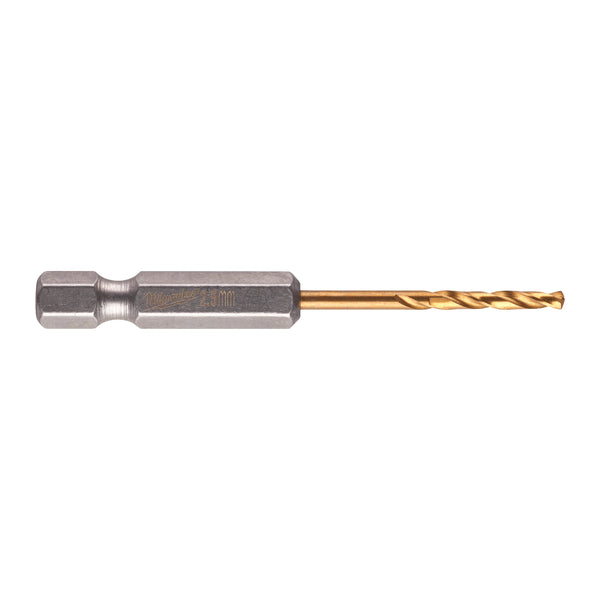 Milwaukee 48894704 Pack of 2 Red Hex HSS-G Tin. Shockwave Drill Bit 2.5 x 62 mm