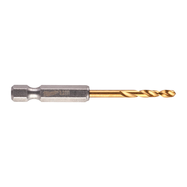 Milwaukee 48894706 Pack of 2 Red Hex HSS-G Tin. Shockwave Drill Bit 3.2 x 66.5mm