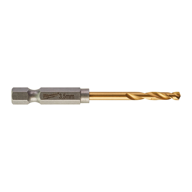 Milwaukee 48894707 Pack of 2 Red Hex HSS-G Tin. Shockwave Drill Bit 3.5 x 69 mm