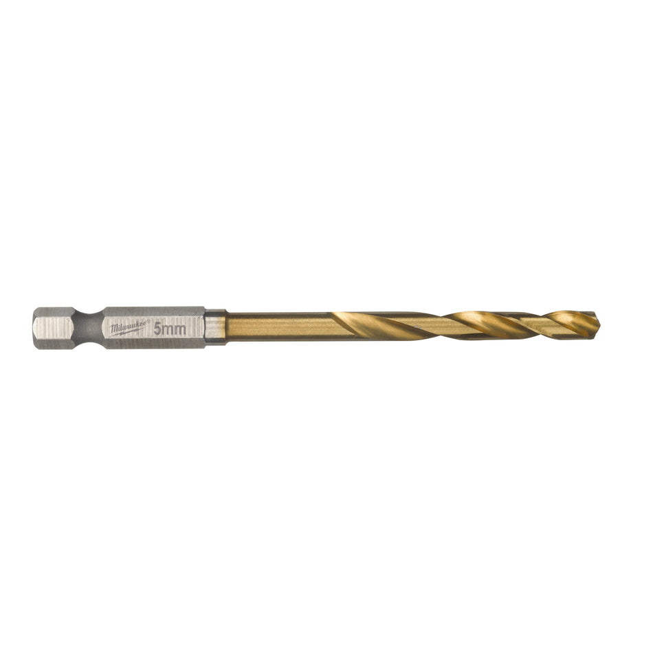 Milwaukee 48894712 Red Hex HSS-G Tin. Shockwave Drill Bit 5 x 93 mm