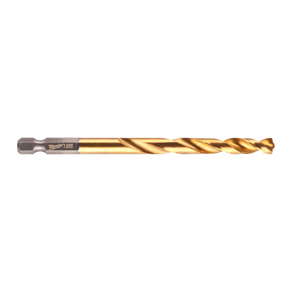 Milwaukee 48894717 Red Hex HSS-G Tin. Shockwave Drill Bit 7 x 109 mm