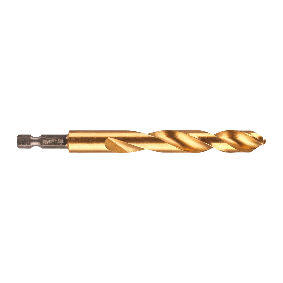 Milwaukee 48894726 Red Hex HSS-G Tin. Shockwave Drill Bit 11.5 x 126 mm