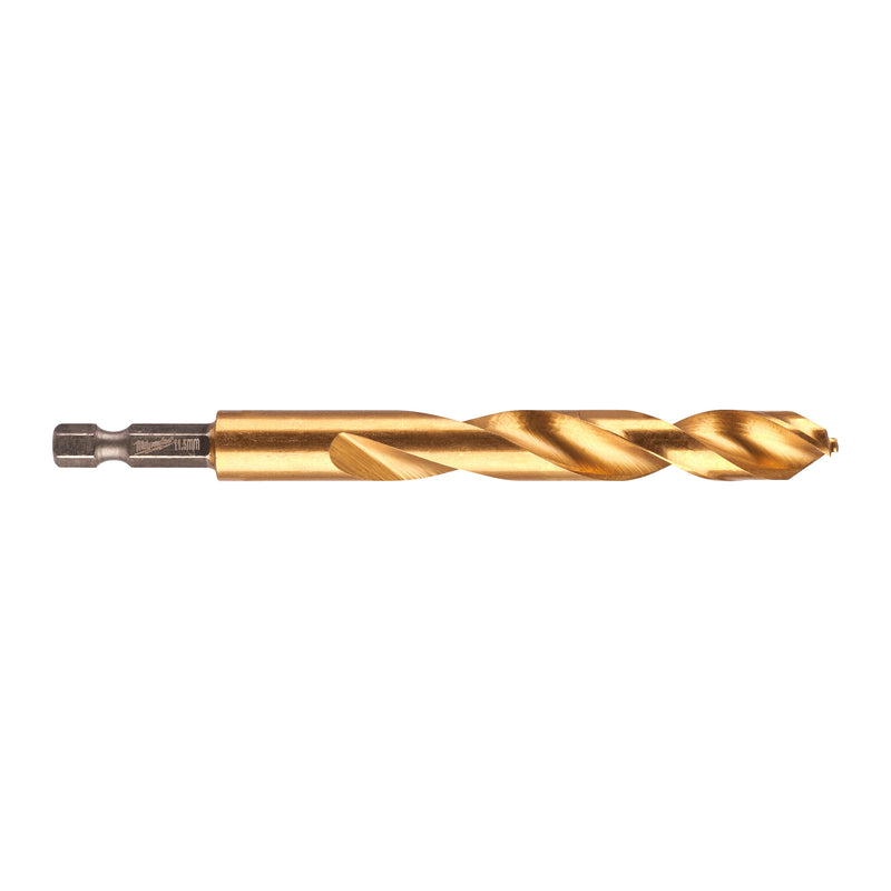 Milwaukee 48894726 Red Hex HSS-G Tin. Shockwave Drill Bit 11.5 x 126 mm