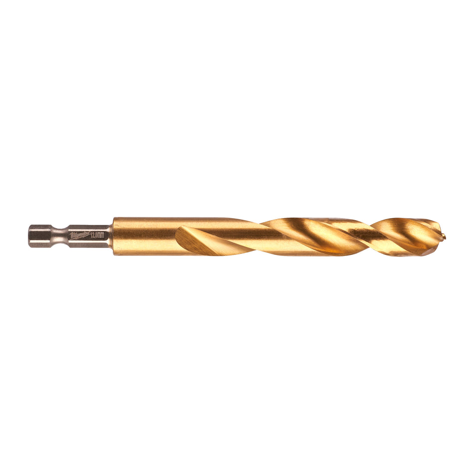 Milwaukee 48894727 Red Hex HSS-G Tin. Shockwave Drill Bit 12 x 127 mm