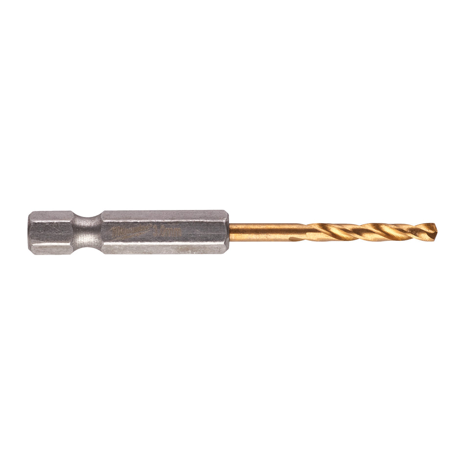 Milwaukee 48894763 Pack of 2 Red Hex HSS-G Tin. Shockwave Drill Bit 3 x 65 mm