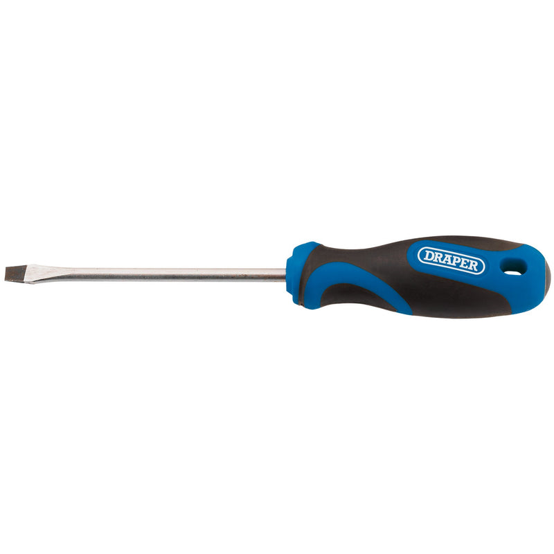 Draper 48922 Soft Grip Plain Slot Screwdriver, 5.0 x 100mm