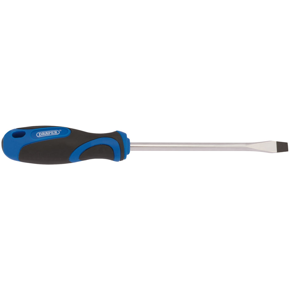 Draper 48924 Soft Grip Plain Slot Screwdriver, 8.0 x 150mm
