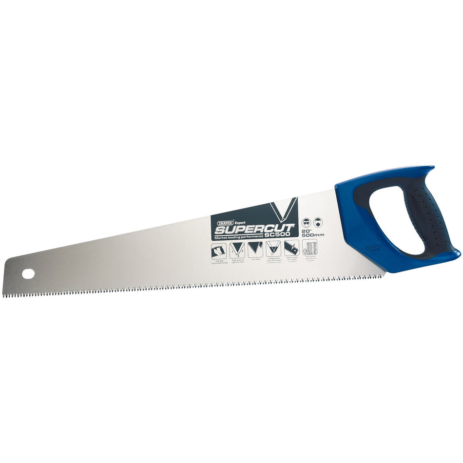 Draper 49290 Supercut® Soft Grip Hardpoint Handsaw, 500mm/20", 7tpi/8ppi