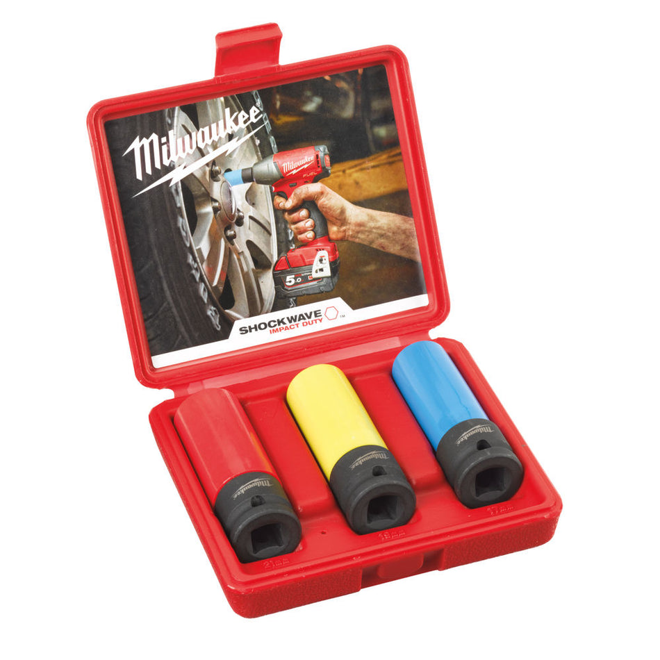 Milwaukee 4932451568 SHOCKWAVE Automotive Impact Socket 3pc Set