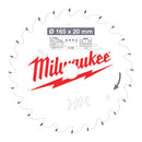 Milwaukee 4932471931 Circular Saw blade P W 165x20x1.6x24ATB-1pc