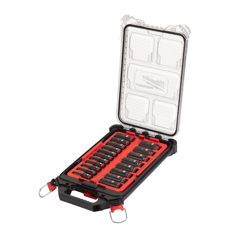Milwaukee 4932480946 3/8" PACKOUT IMPACT SOCKET SET - 19 PC