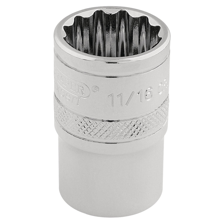 Draper 49480 HI-TORQ® 12 Point Socket, 3/8" Sq. Dr., 11/16"