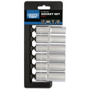 Draper 50424 Metric Deep Socket Set, 1/2" Sq. Dr. (6 Piece)