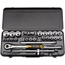 Draper 50648 Elora Metric Socket Set, 1/2" Sq. Dr. (25 Piece)