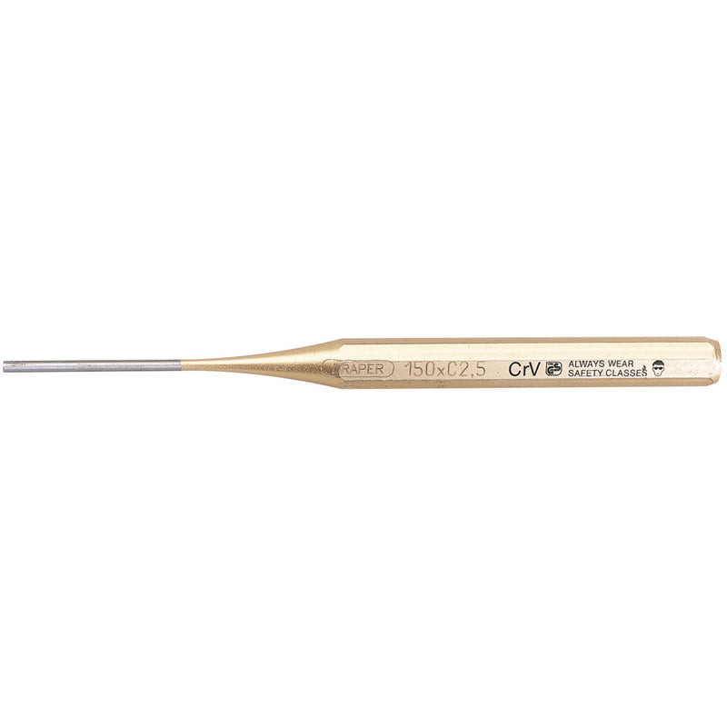 Draper 51653 Octagonal Parallel Pin Punch, 2.5 x 150mm