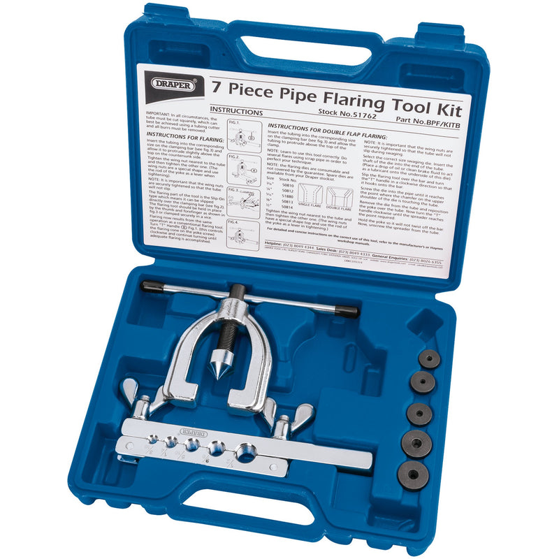 Draper 51762 Brake Pipe Flaring Kit (7 Piece)