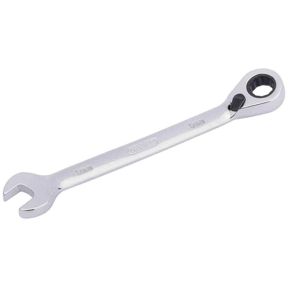 Draper 51968 Draper HI-TORQ® Metric Reversible Ratcheting Combination Spanner, 9mm