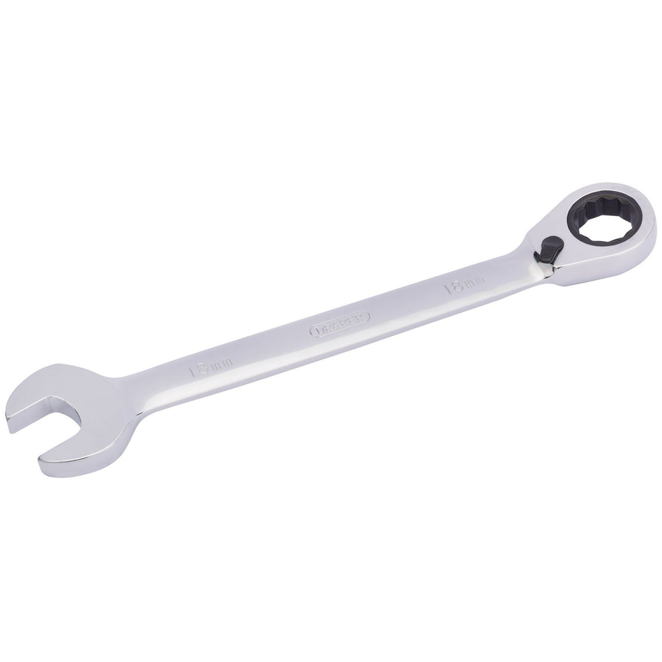 Draper 52006 Draper HI-TORQ® Metric Reversible Ratcheting Combination Spanner, 18mm
