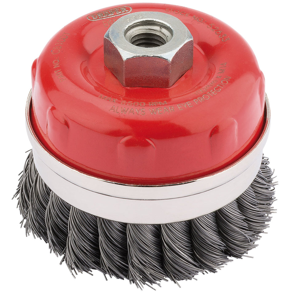 Draper 52633 Draper Expert Twist Knot Wire Cup Brush, 100mm, M14