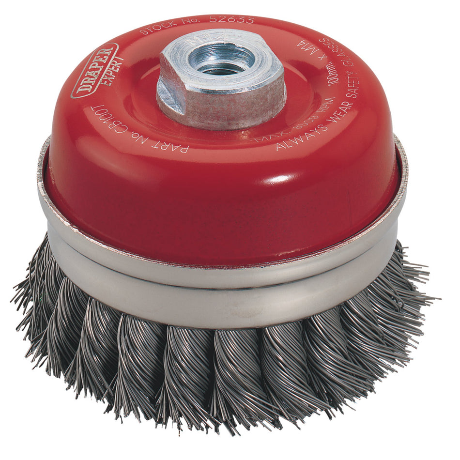 Draper 52633 Draper Expert Twist Knot Wire Cup Brush, 100mm, M14