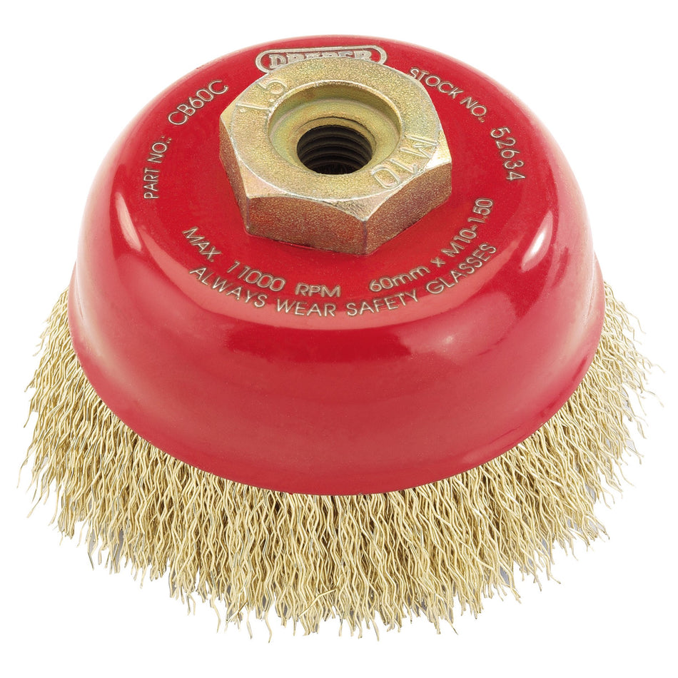 Draper 52634 Crimped Wire Cup Brush, 60mm, M10