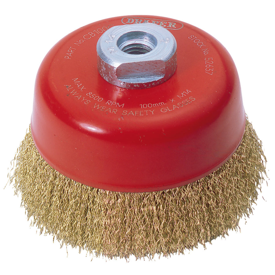 Draper 52637 Draper Expert Crimped Wire Cup Brush, 100mm, M14