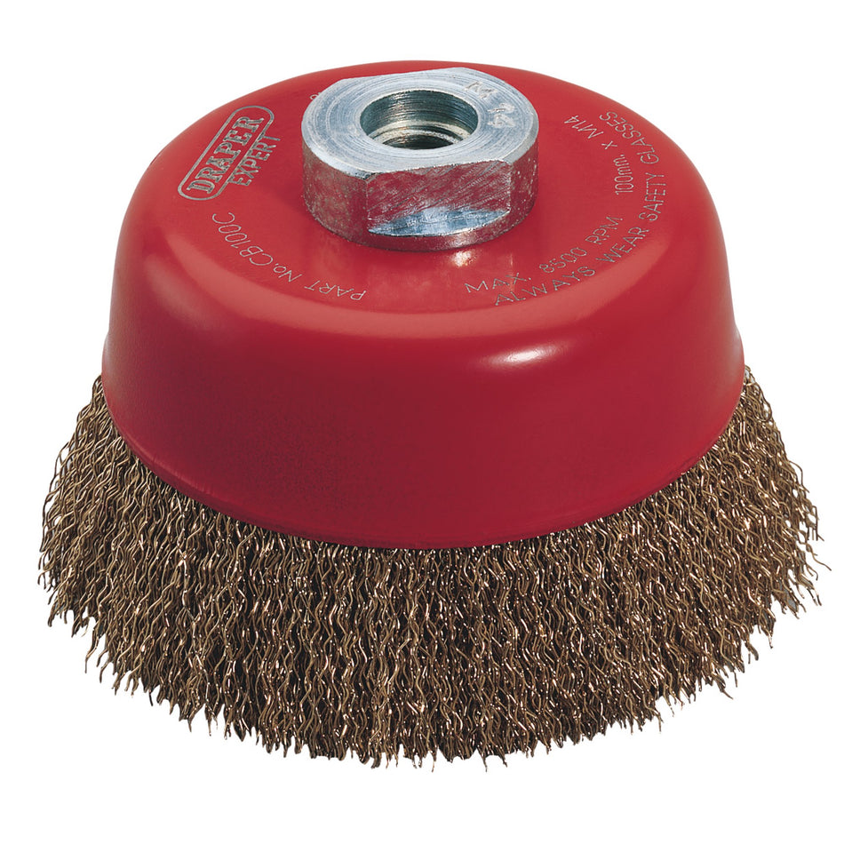 Draper 52637 Draper Expert Crimped Wire Cup Brush, 100mm, M14
