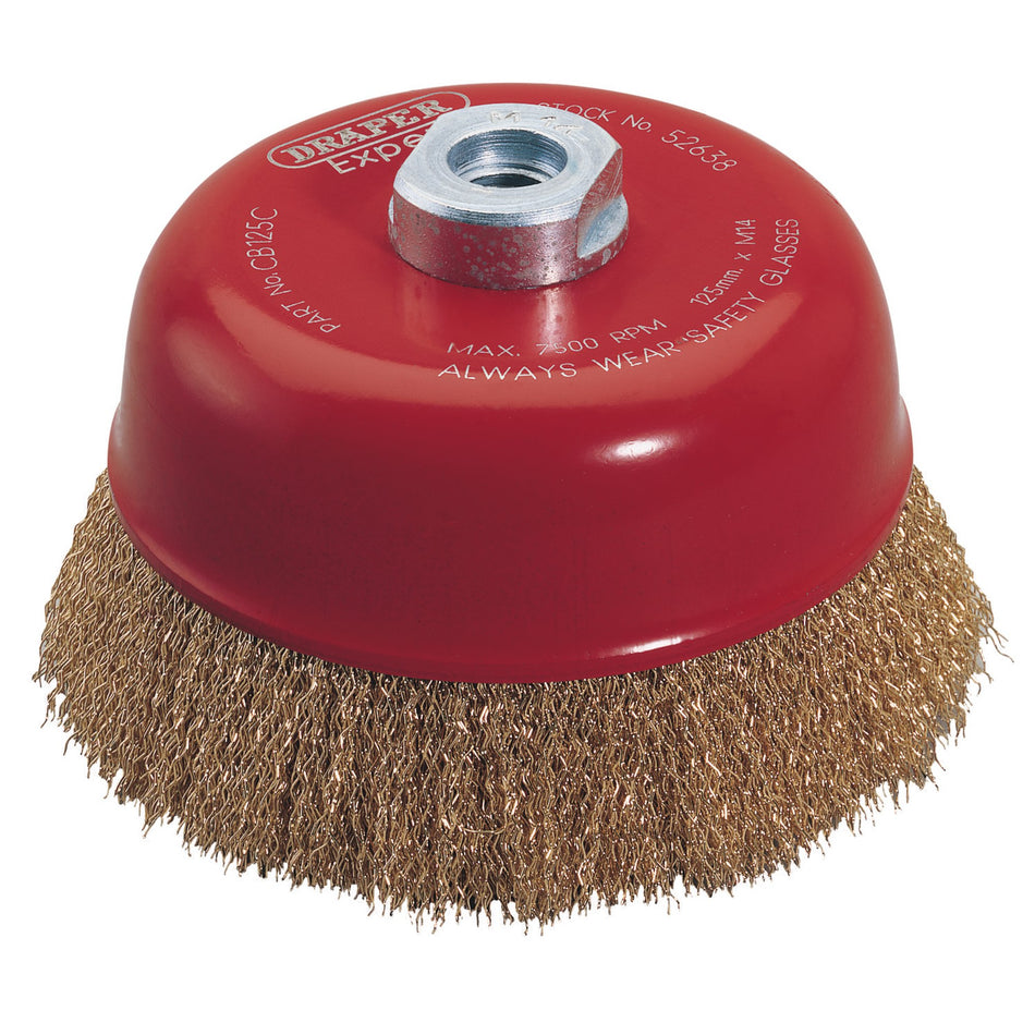 Draper 52638 Draper Expert Crimped Wire Cup Brush, 125mm, M14