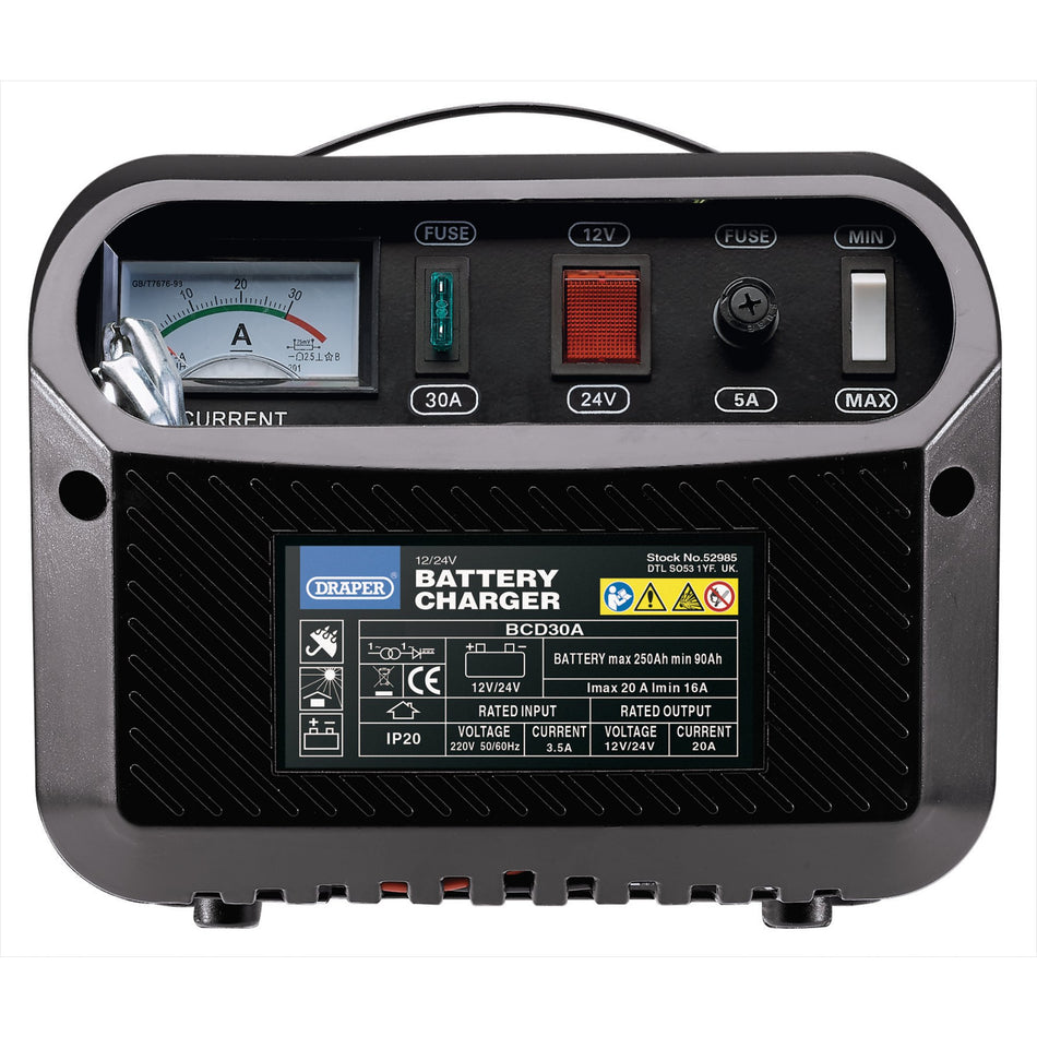 Draper 52985 12/24V 16-20A Battery Charger