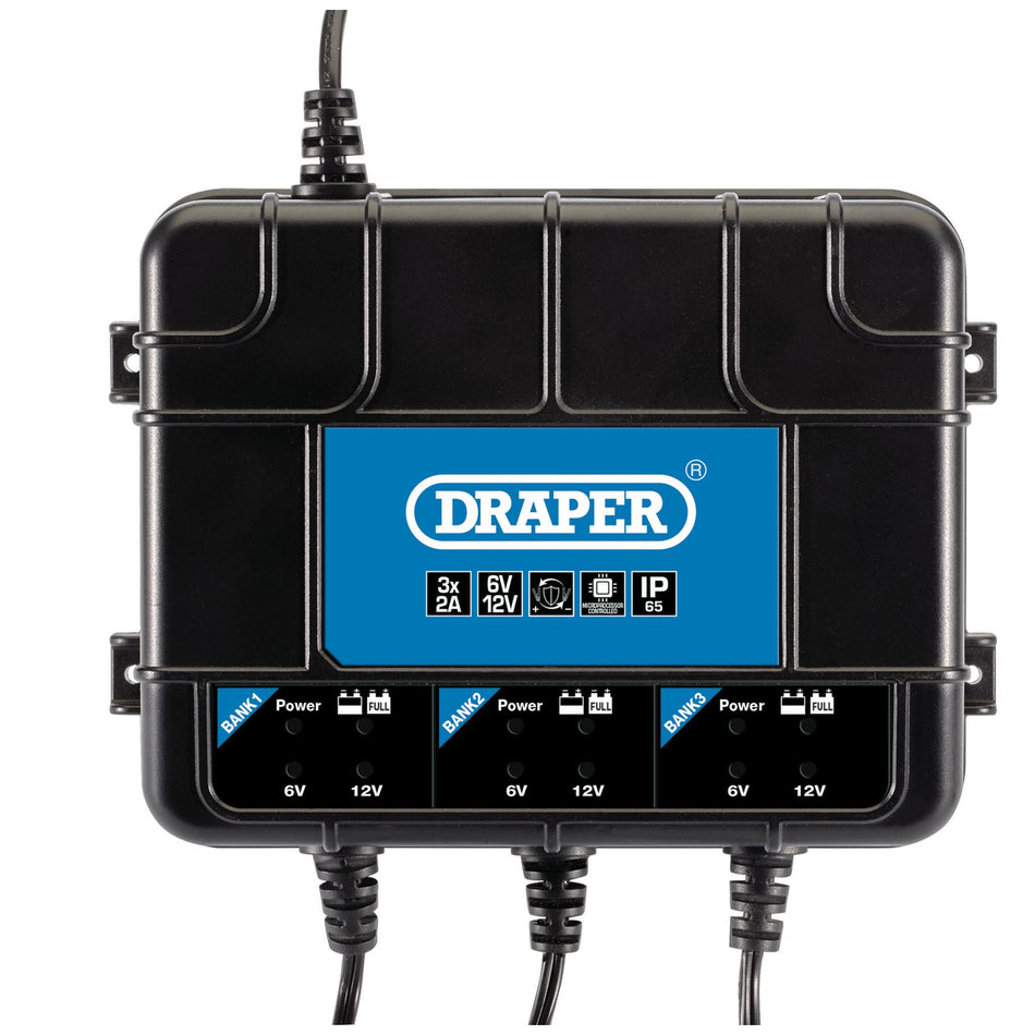Draper 53172 6/12V 3 Bank Charger Station