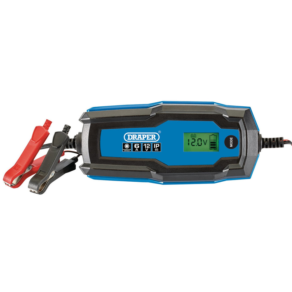 Draper 53490 6/12V Smart Charger and Battery Maintainer, 6A