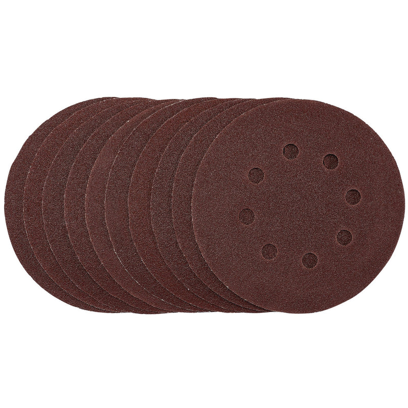 Draper 54755 Sanding Discs, 125mm, Hook & Loop, 80 Grit, (Pack of 10)
