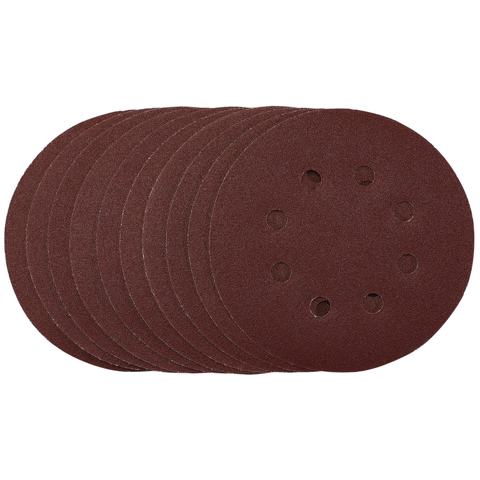 Draper 54756 Sanding Discs, 125mm, Hook & Loop, 120 Grit, (Pack of 10)