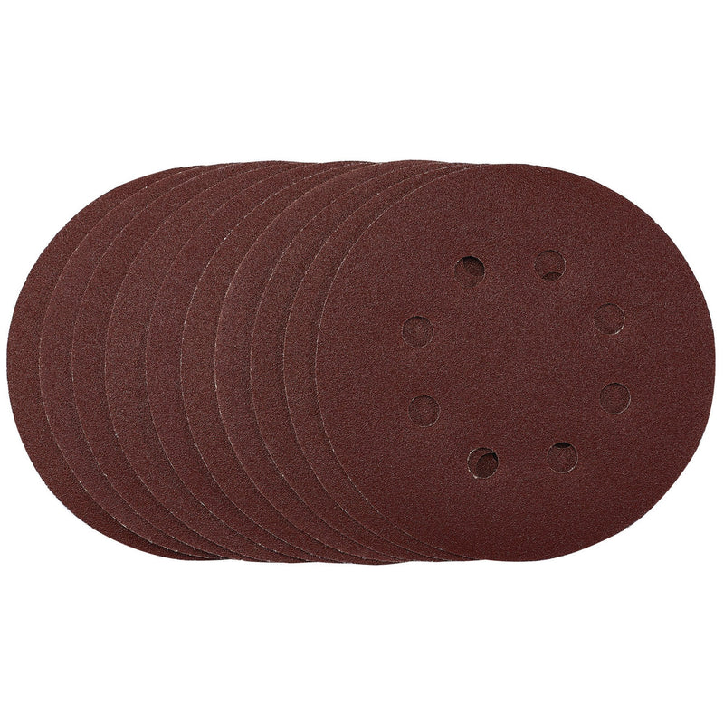 Draper 54756 Sanding Discs, 125mm, Hook & Loop, 120 Grit, (Pack of 10)