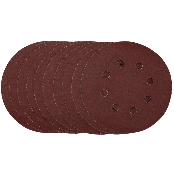 Draper 54758 Sanding Discs, 125mm, Hook & Loop, 240 Grit, (Pack of 10)