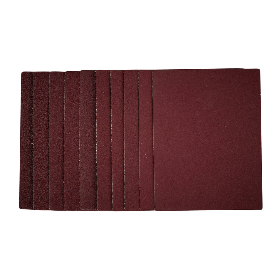 Draper 54824 1/4 Sanding Sheets, 115 x 150mm, Assorted Grit (Pack of 10)