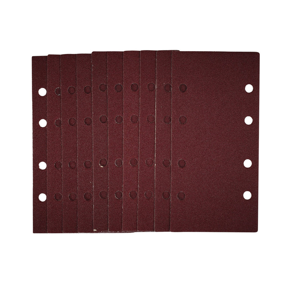 Draper 54851 1/3 Sanding Sheets with Hook and Loop, 93 x 190mm, 80 Grit (Pack of 10)