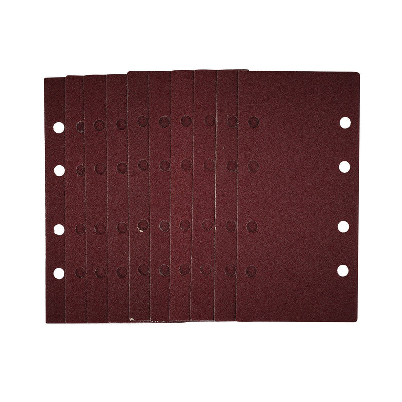 Draper 54851 1/3 Sanding Sheets with Hook and Loop, 93 x 190mm, 80 Grit (Pack of 10)