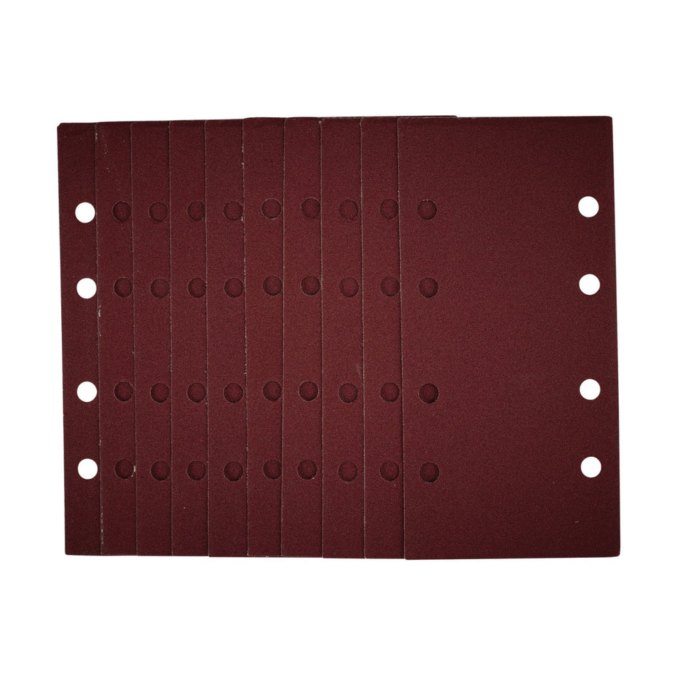 Draper 54869 1/3 Sanding Sheets with Hook and Loop, 93 x 190mm, 120 Grit (Pack of 10)