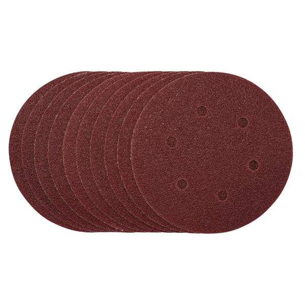 Draper 54887 Sanding Discs, 150mm, Hook & Loop, 40 Grit, (Pack of 10)