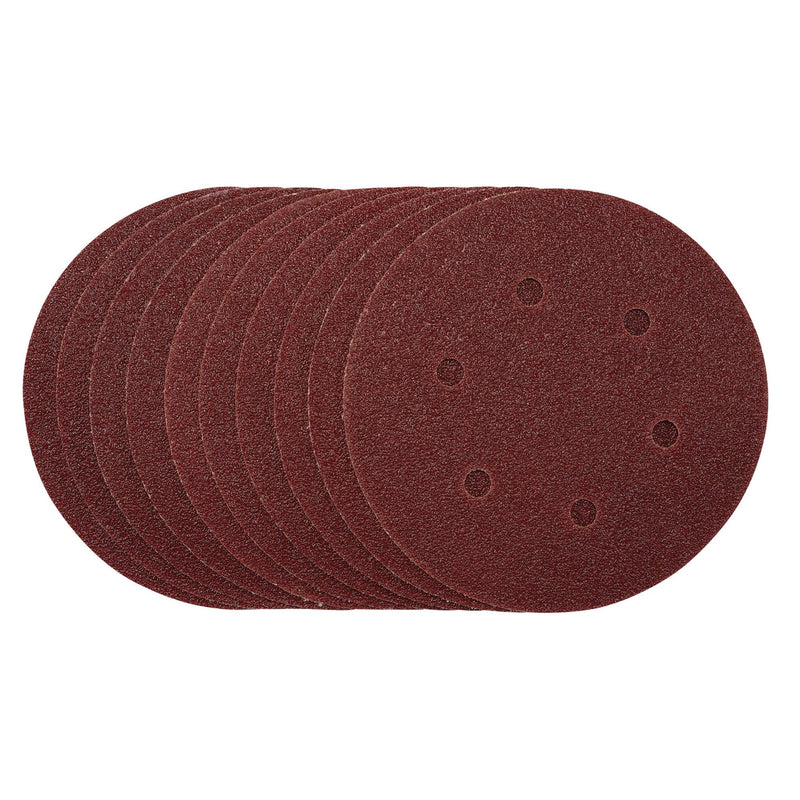 Draper 54887 Sanding Discs, 150mm, Hook & Loop, 40 Grit, (Pack of 10)