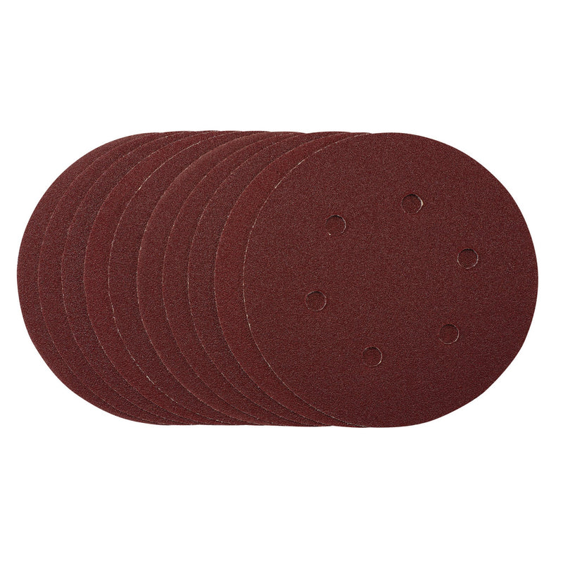 Draper 54888 Sanding Discs, 150mm, Hook & Loop, 80 Grit, (Pack of 10)