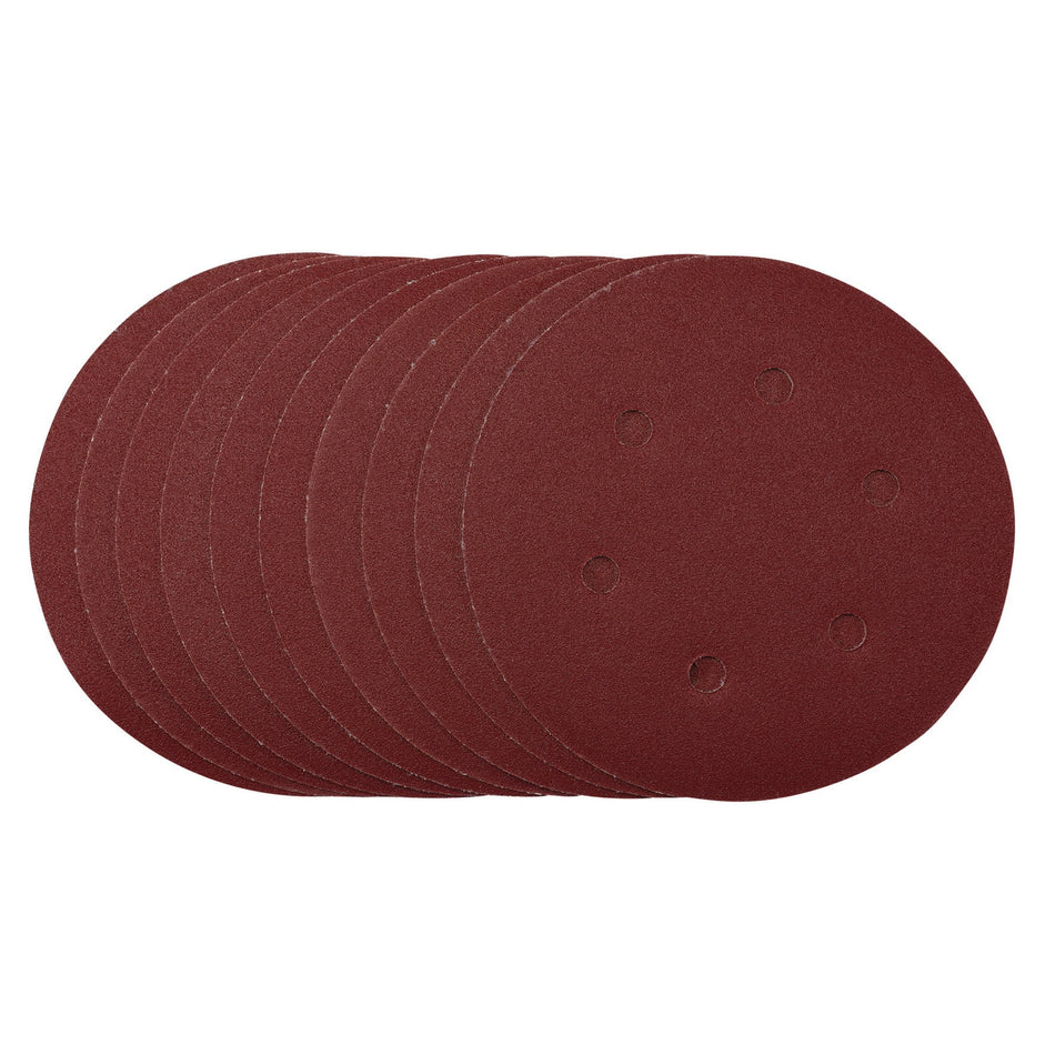 Draper 54948 Sanding Discs, 150mm, Hook & Loop, 120 Grit, (Pack of 10)