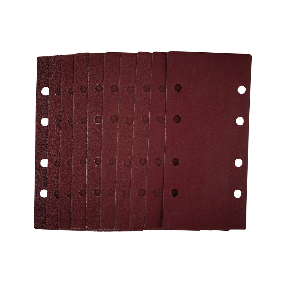 Draper 55066 1/3 Sanding Sheets with Hook and Loop, 93 x 190mm, Assorted Grit (Pack of 10)