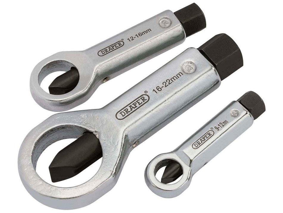 Draper 55108 Nut Splitter Set for Removing Damaged Nut Bolts 9mm - 22mm